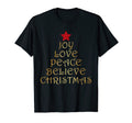 Joy Love Peace Believe Gold Tree T-Shirt - Fun Novelty Design Men Women - T-Shirt, Sweatshirt, Hoodie