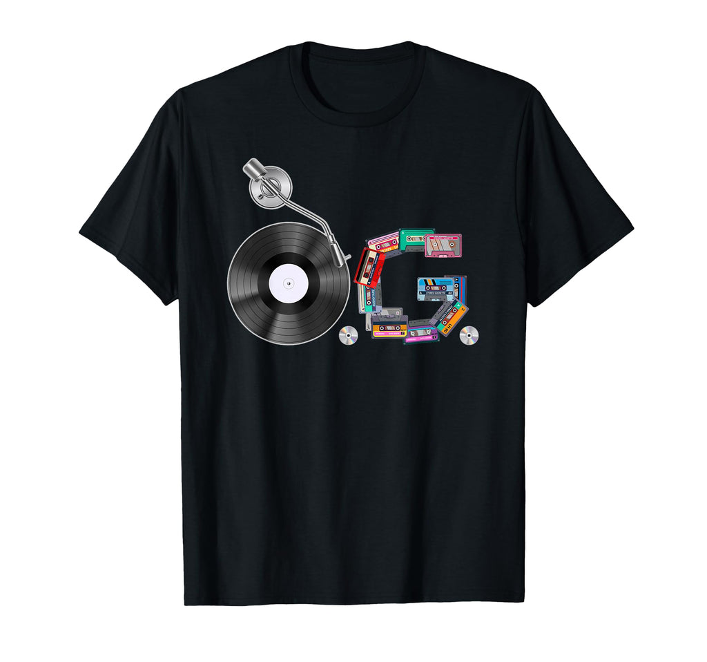 Old School Og Hip Hop Head Vinyl Cds T-Shirt - Novelty Apparel Men Women - T-Shirt, Sweatshirt, Hoodie