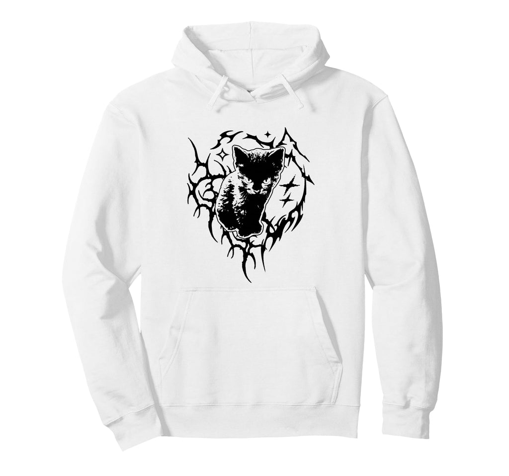 Y2K Cat Emo Goth 90S 2000S Grunge Hoodie - Graphic Print Unisex - T-Shirt, Sweatshirt, Hoodie