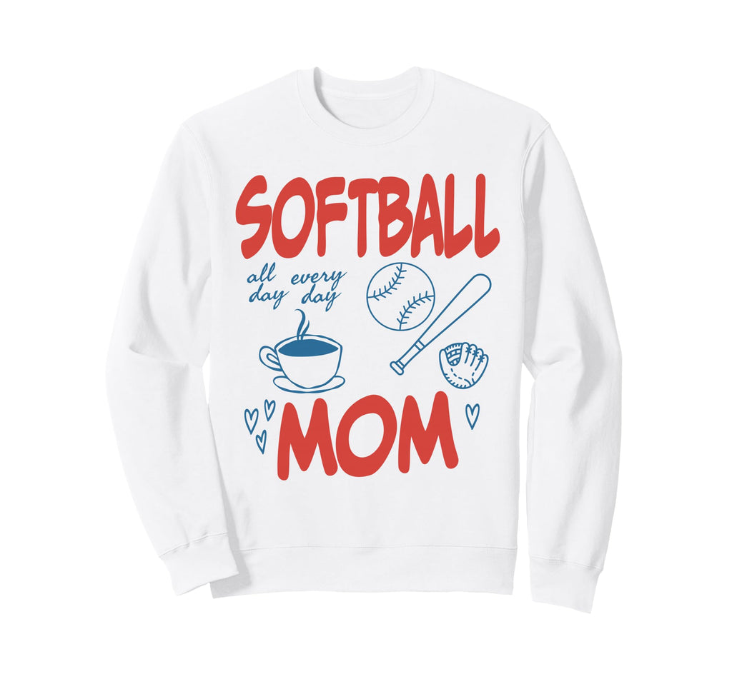 Softball Mom Mama Team Game Day Sweatshirt - Unique Graphic Unisex - T-Shirt, Sweatshirt, Hoodie