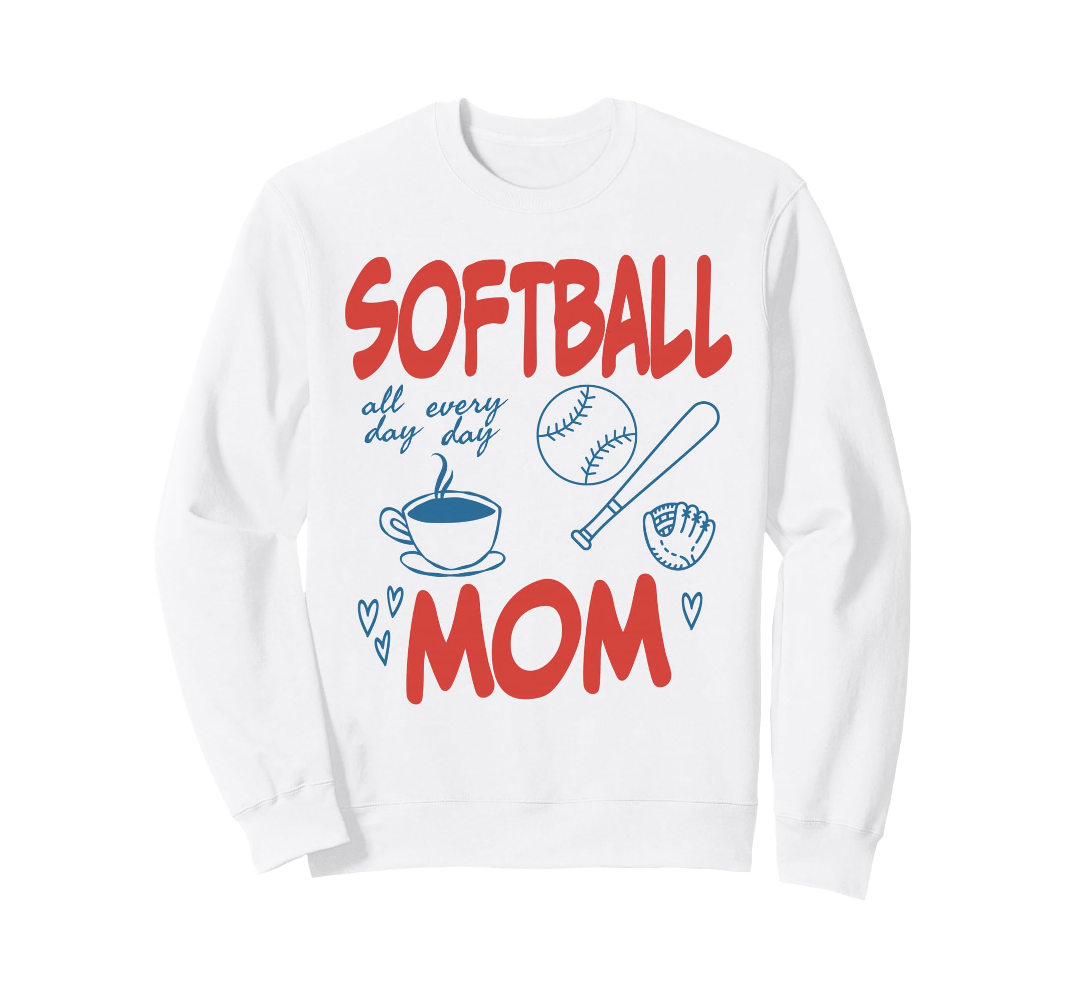 Softball Mom Mama Team Game Day Sweatshirt - Unique Graphic Unisex - T-Shirt, Sweatshirt, Hoodie