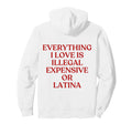 Everything I Love Is Illegal Expensive Hoodie - Trendy Graphic for Adults - T-Shirt, Sweatshirt, Hoodie