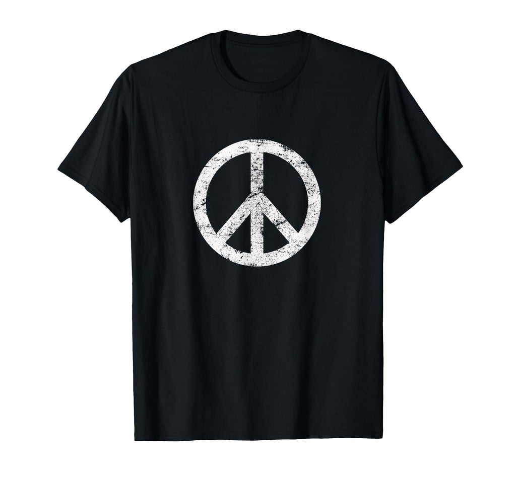 Distressed Hippie Peace Sign Symbol T-Shirt - Unique Graphic Men Women - T-Shirt, Sweatshirt, Hoodie