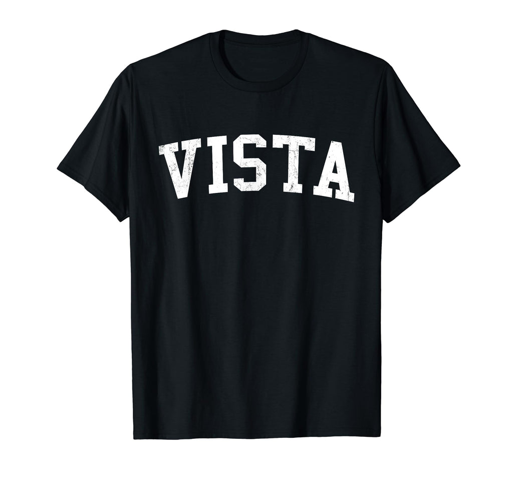 Vista Ca Distressed White Varsity T-Shirt - Novelty Apparel Unisex - T-Shirt, Sweatshirt, Hoodie