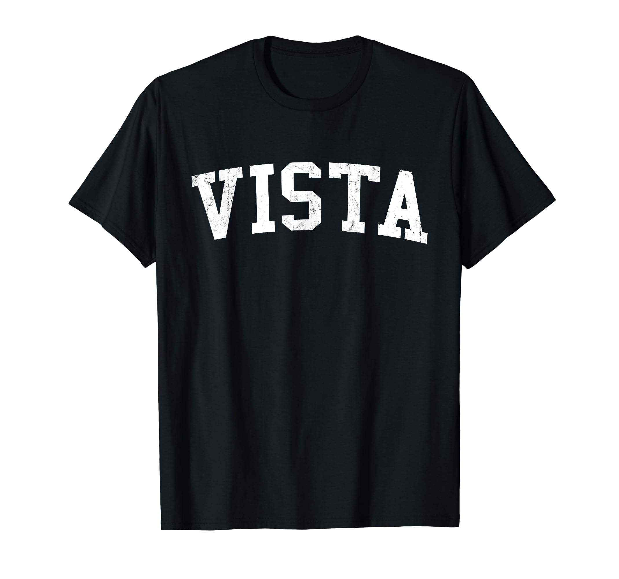 Vista Ca Distressed White Varsity T-Shirt - Novelty Apparel Unisex - T-Shirt, Sweatshirt, Hoodie