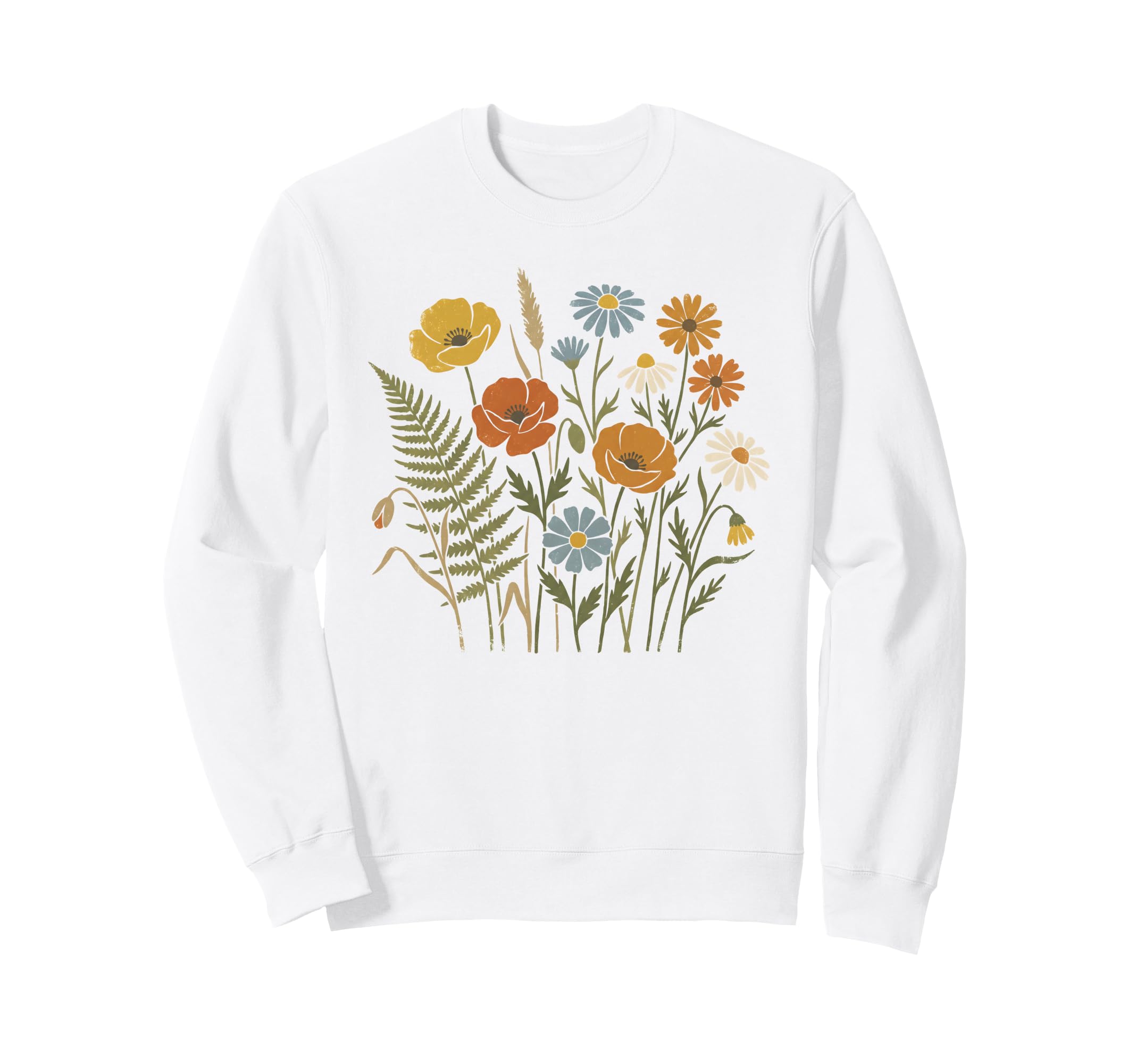 Boho Wildflowers Watercolor Floral Sweatshirt - Unique Graphic Men Women - T-Shirt, Sweatshirt, Hoodie