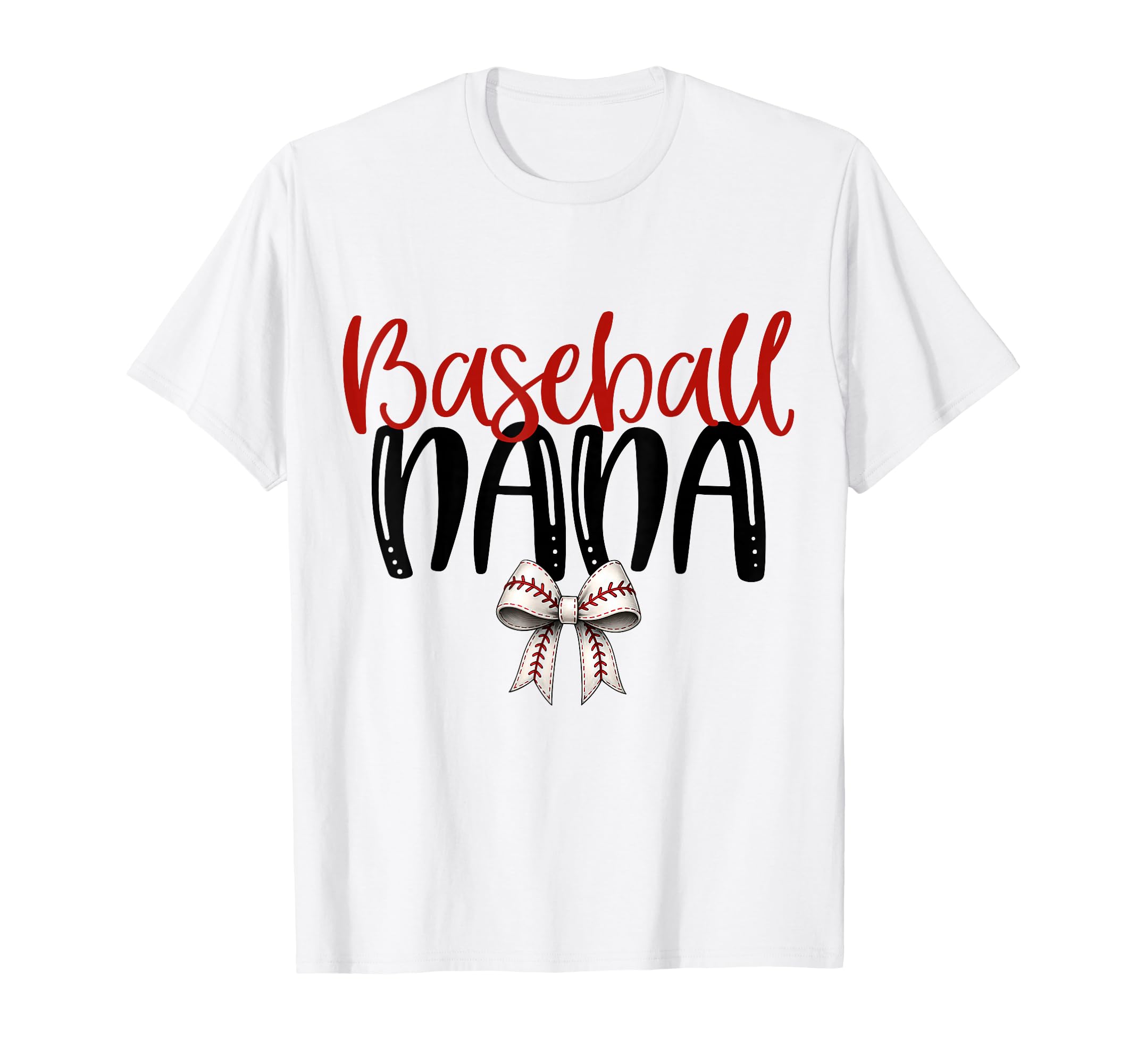 Baseball Nana Coquette Bow Game Day T-Shirt - Custom Art Print Men Women - T-Shirt, Sweatshirt, Hoodie