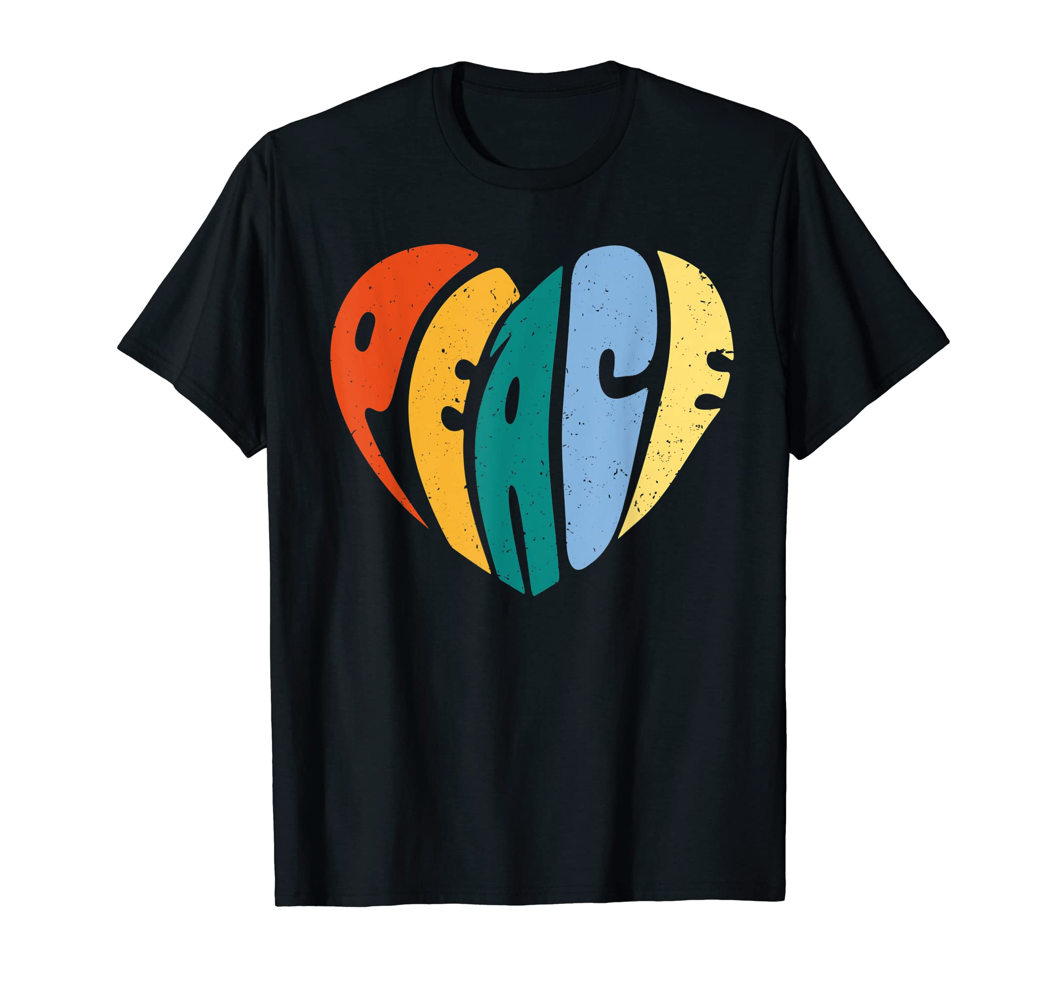 Peace Sign Heart Love 60S 70S Hippie T-Shirt - Novelty Apparel for Adults - T-Shirt, Sweatshirt, Hoodie