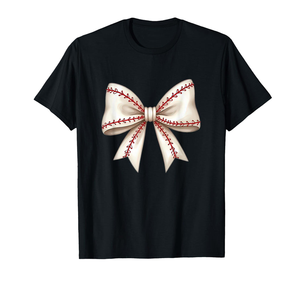 Baseball Coquette Bow Mom Baseball T-Shirt - Minimalist Print for Adults - T-Shirt, Sweatshirt, Hoodie