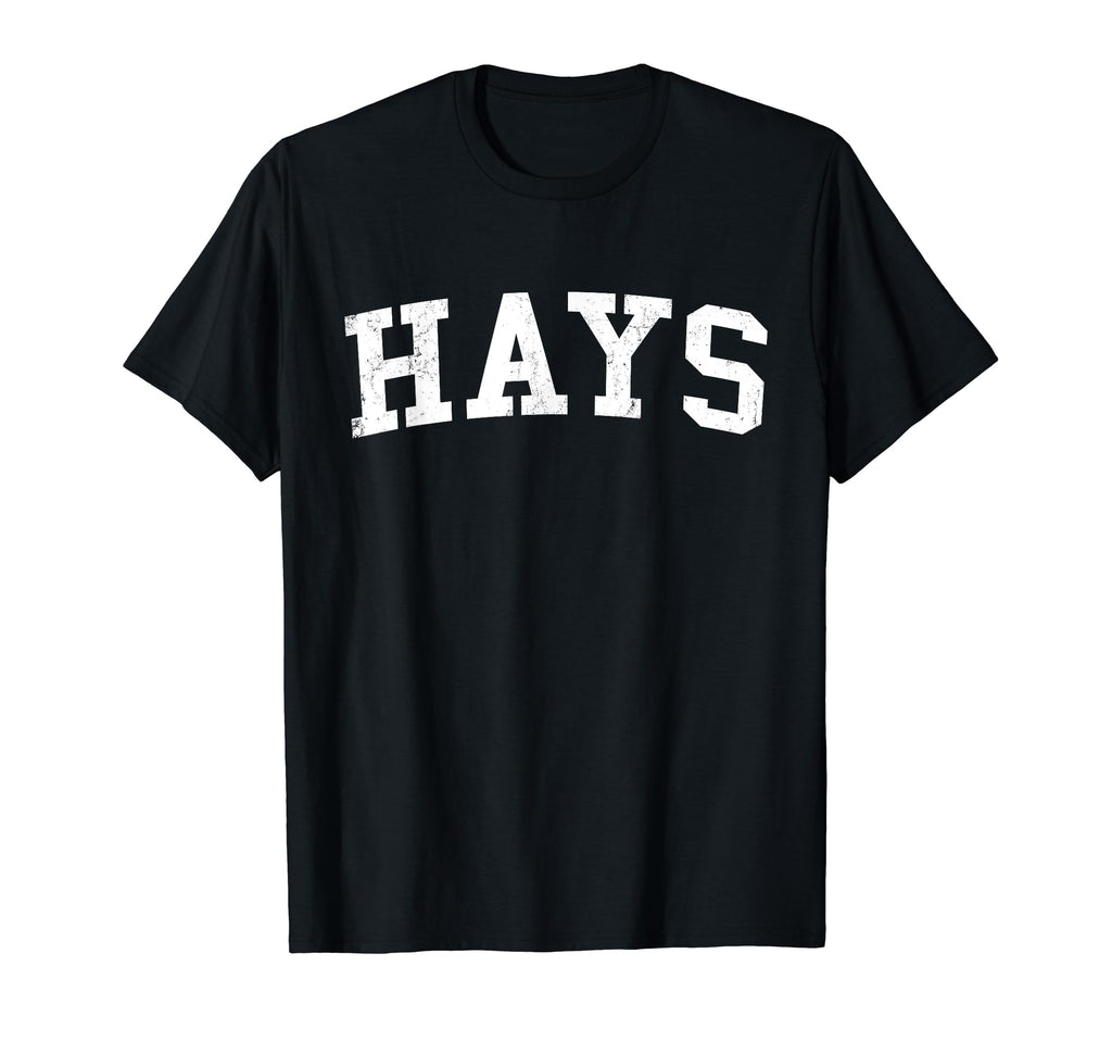Hays Ks Distressed White Varsity T-Shirt - Trendy Graphic Unisex - T-Shirt, Sweatshirt, Hoodie