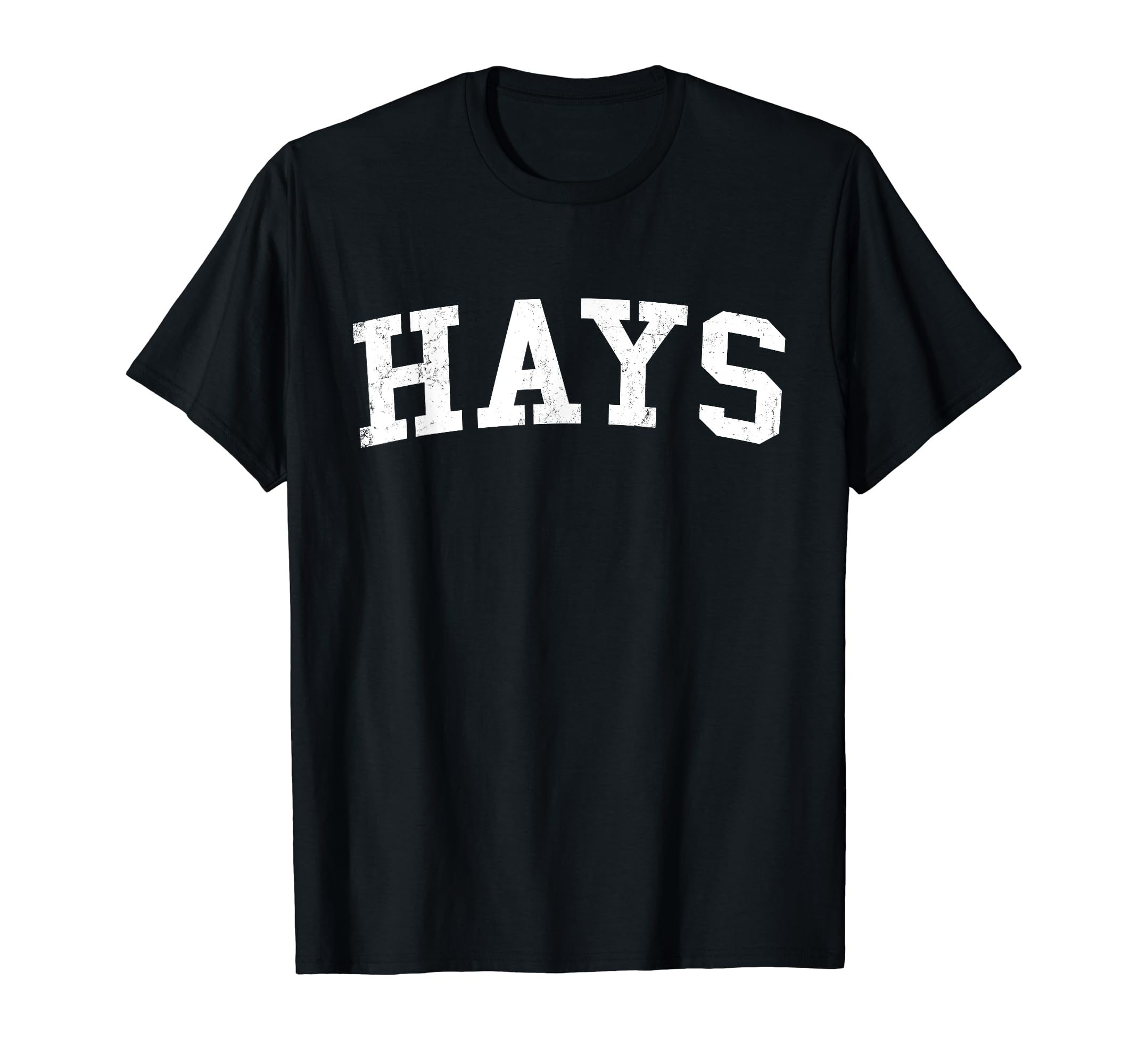 Hays Ks Distressed White Varsity T-Shirt - Trendy Graphic Unisex - T-Shirt, Sweatshirt, Hoodie
