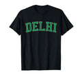 Delhi Ca Distressed Green Varsity T-Shirt - Minimalist Print for Adults - T-Shirt, Sweatshirt, Hoodie