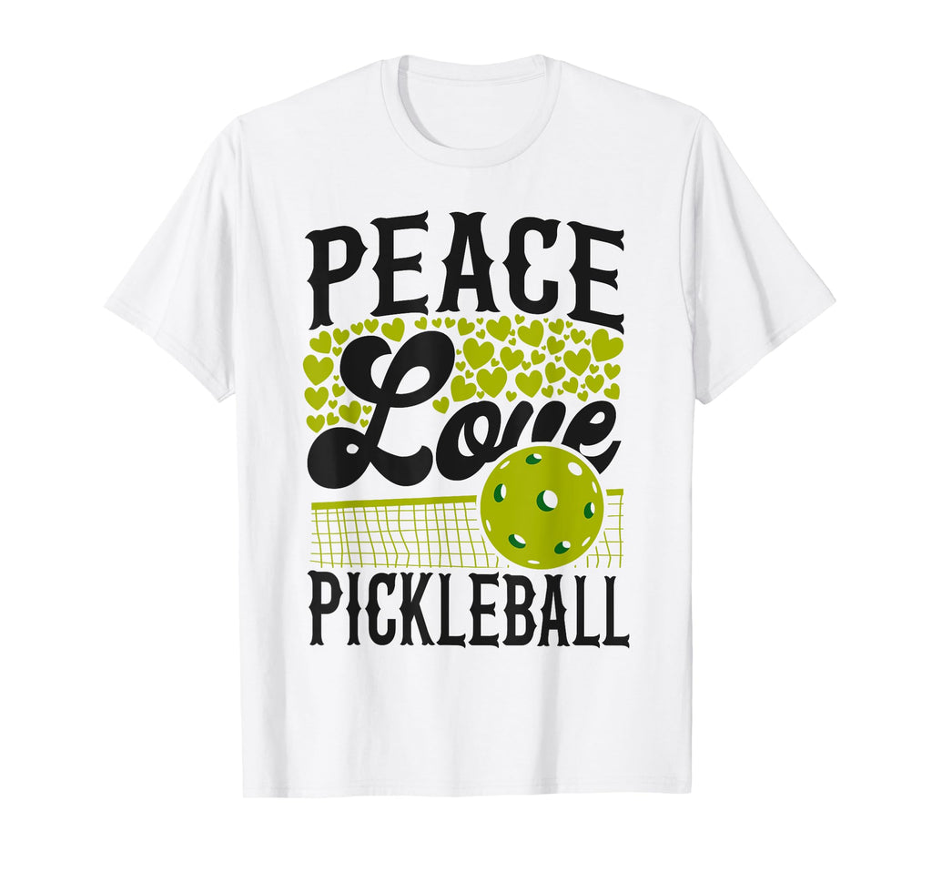 Pickleball Ladies Peace Love Pickleball T-Shirt - Unique Graphic Unisex - T-Shirt, Sweatshirt, Hoodie