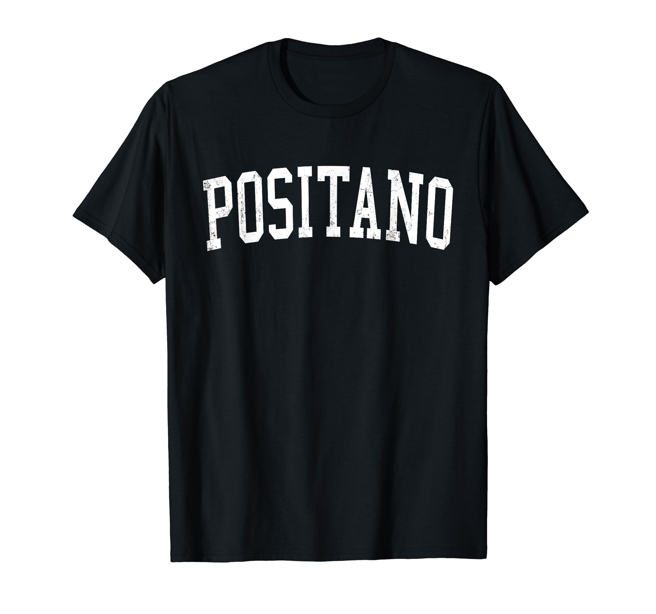Positano Beach Distressed White Varsity T-Shirt - Trendy Graphic for Adults - T-Shirt, Sweatshirt, Hoodie