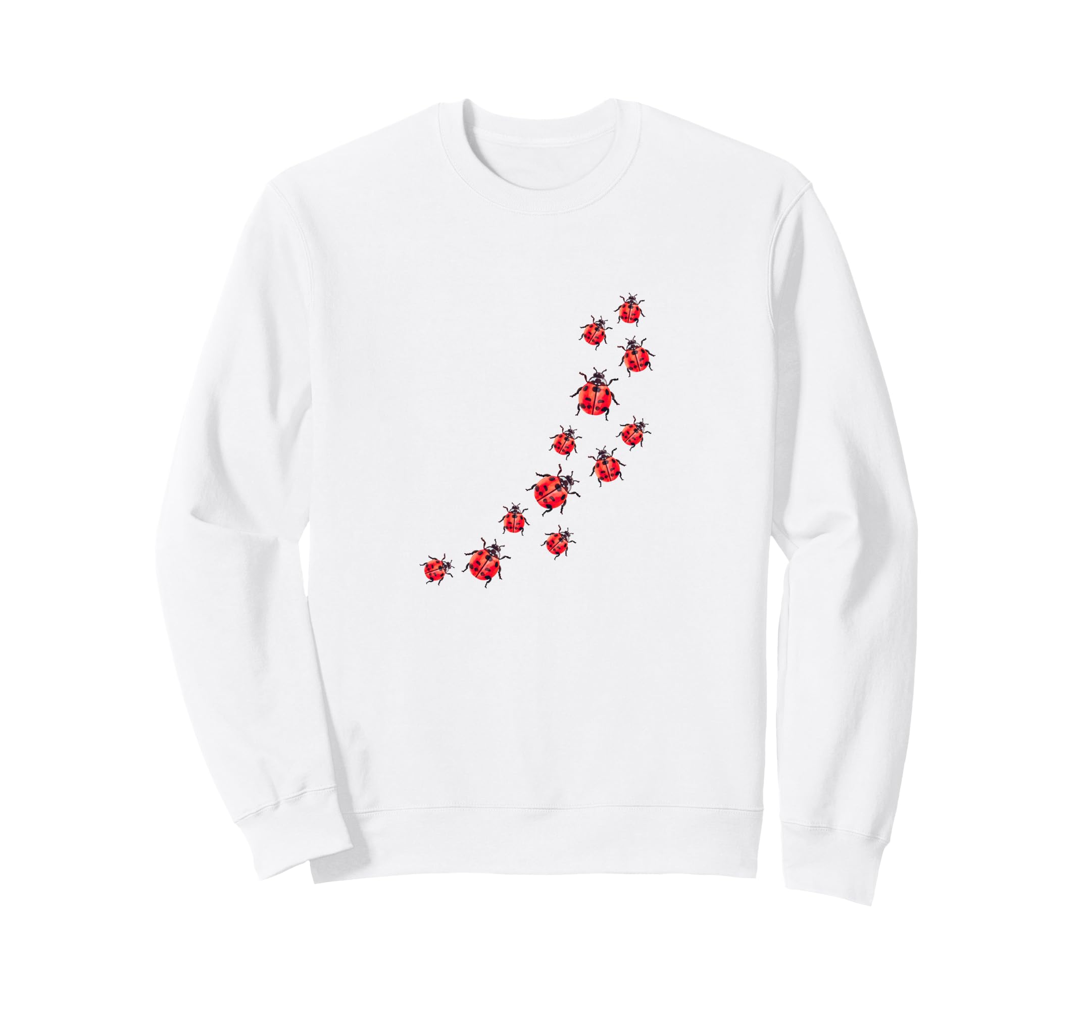 Whimsy Twee Ladybug Trail Summer Sweatshirt - Novelty Apparel for Adults - T-Shirt, Sweatshirt, Hoodie