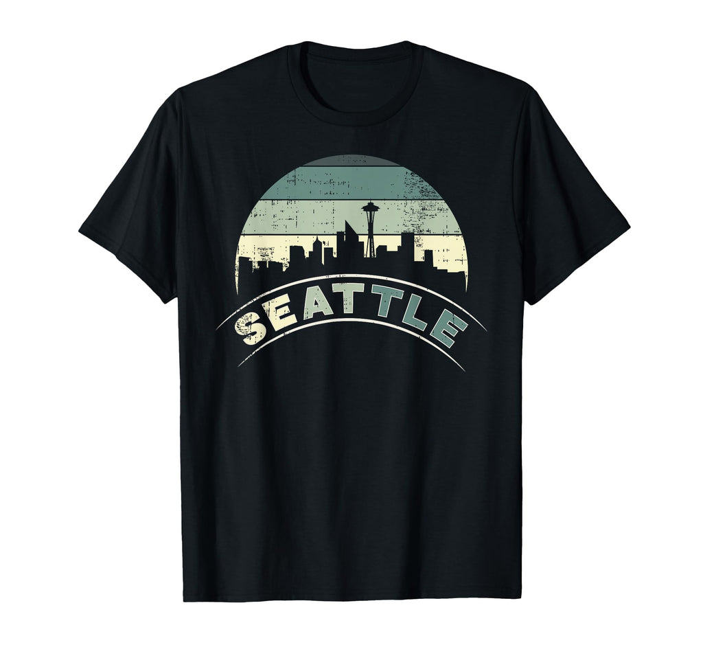 Grunge Seattle Skyline Distressed T-Shirt - Aesthetic Graphic for Adults - T-Shirt, Sweatshirt, Hoodie