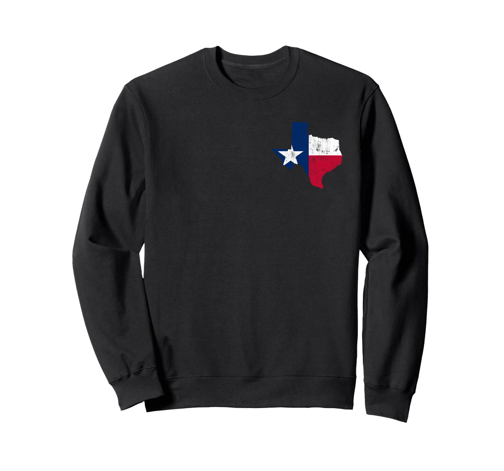 Texas State Flag Map Distressed Sweatshirt - Streetwear Style Men Women - T-Shirt, Sweatshirt, Hoodie