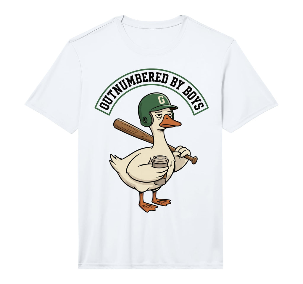 Outnumbered Mom Goose Baseball Mama T-Shirt - Minimalist Print Men Women - T-Shirt, Sweatshirt, Hoodie