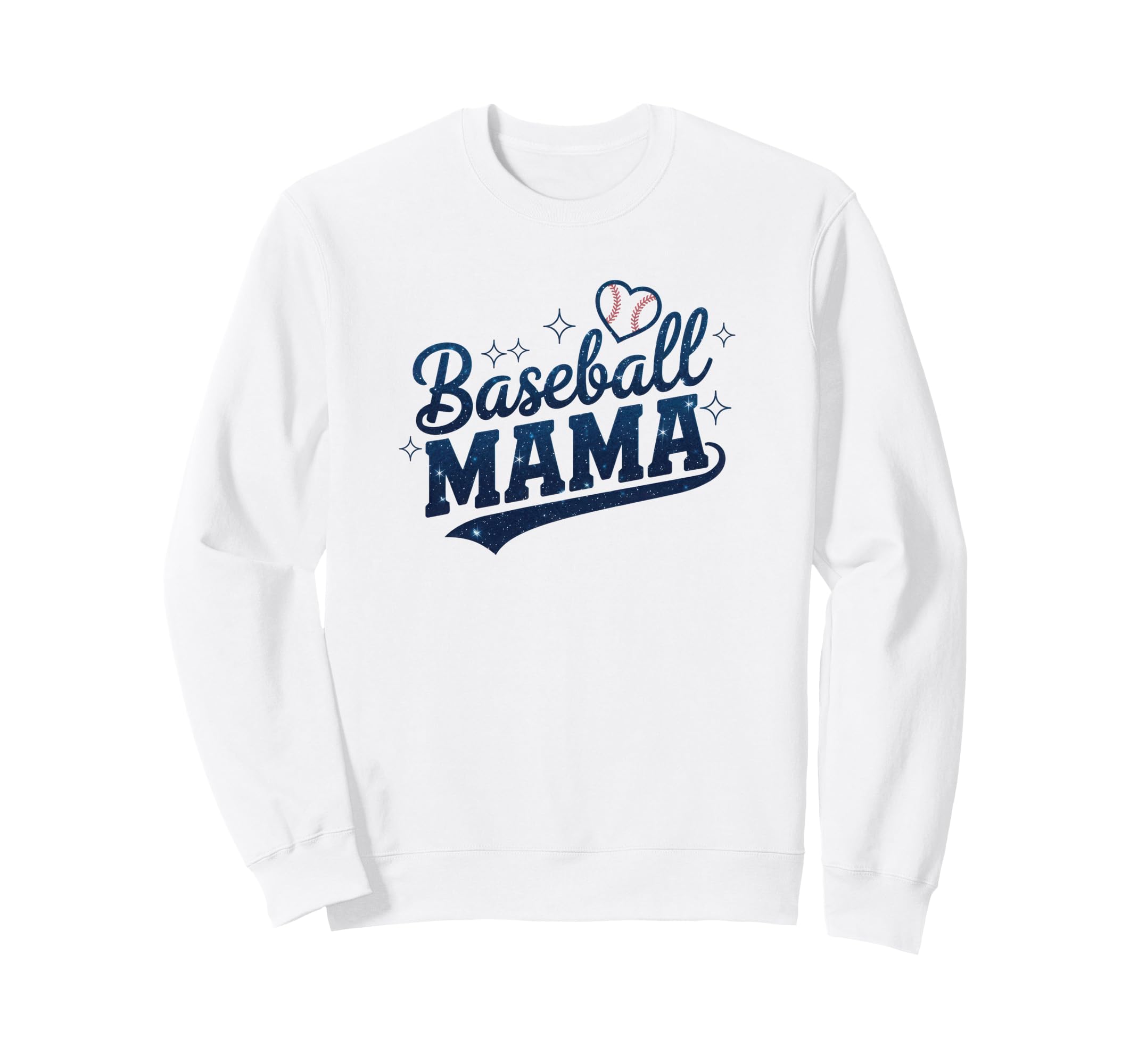 Baseball Mama Galaxy Heart Sports Mom Sweatshirt - Trendy Graphic Unisex - T-Shirt, Sweatshirt, Hoodie