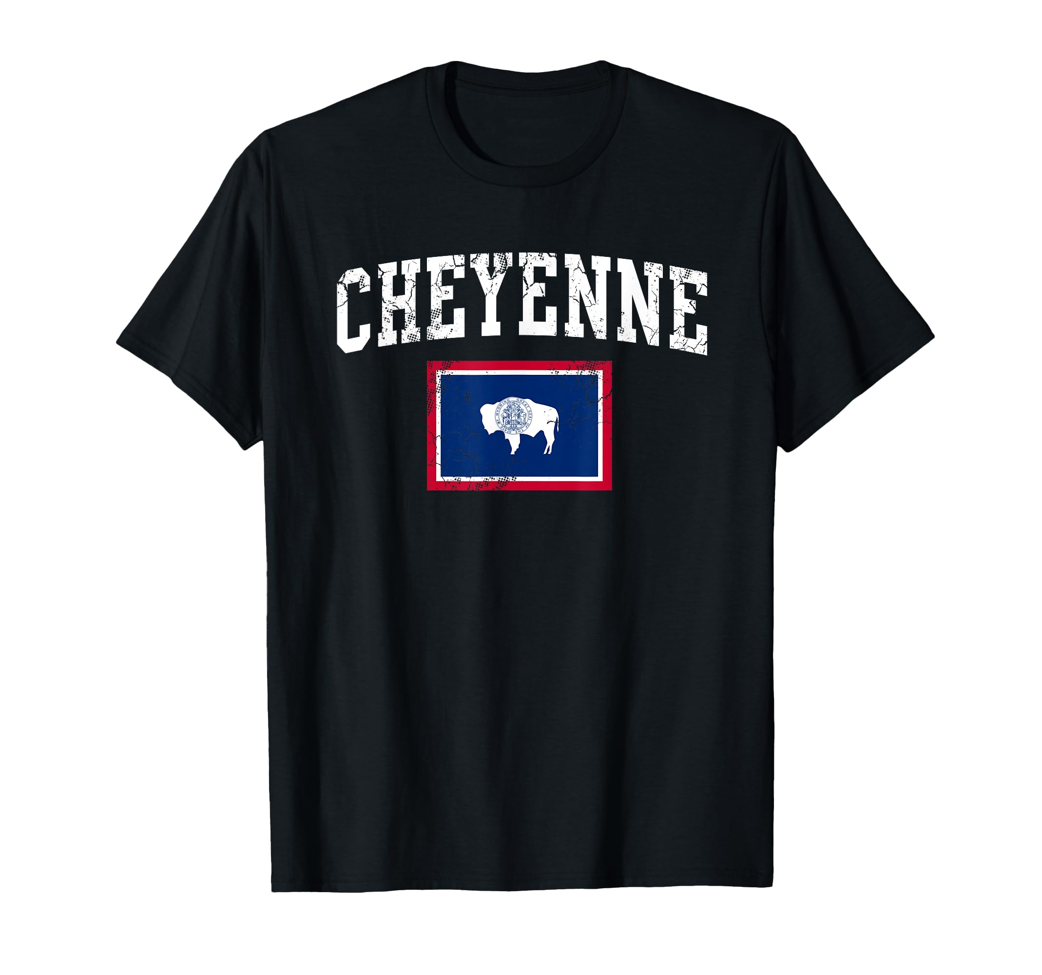 Cheyenne Wyoming Distressed Flag T-Shirt - Aesthetic Graphic Men Women - T-Shirt, Sweatshirt, Hoodie