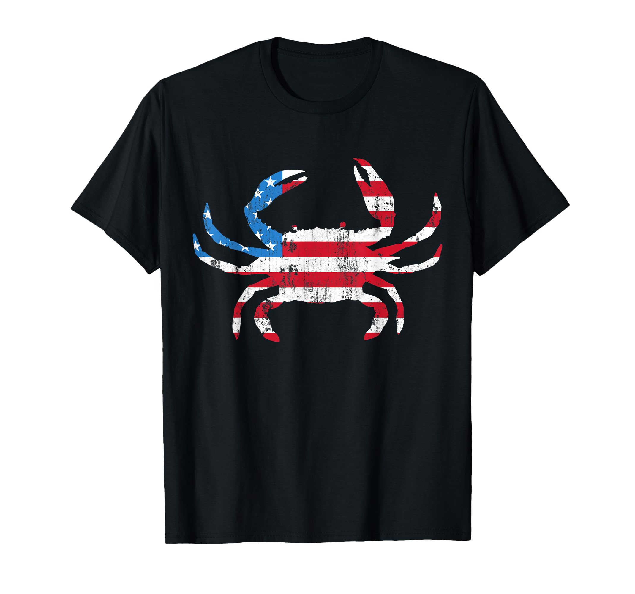 Crab American Flag T-Shirt - Casual Everyday Wear for Adults - T-Shirt, Sweatshirt, Hoodie