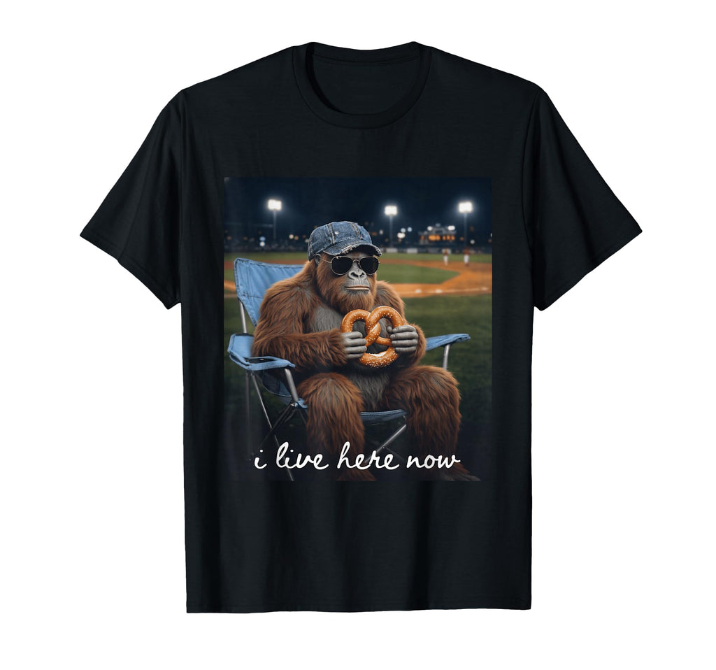 Funny Bigfoot Baseball Mom I Live T-Shirt - Minimalist Print Men Women - T-Shirt, Sweatshirt, Hoodie