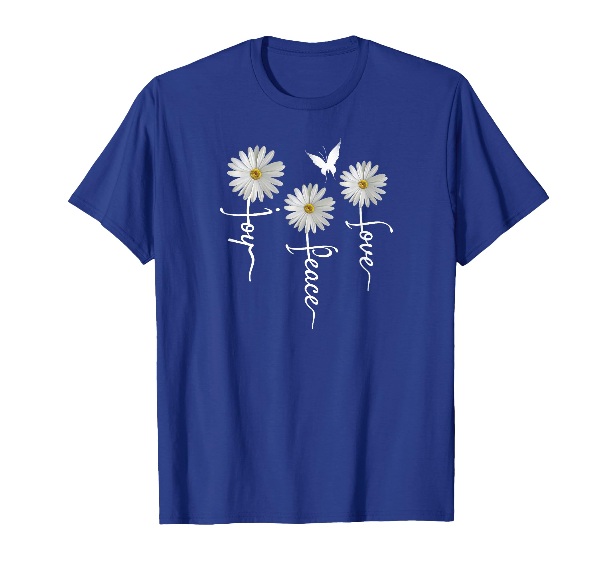 Inspirational Joy Peace Love Daisies T-Shirt - Custom Art Print Men Women - T-Shirt, Sweatshirt, Hoodie