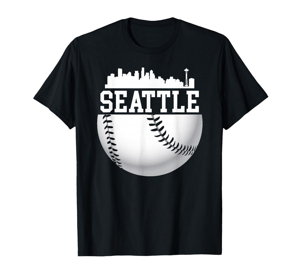 Downtown Seattle Baseball Washington T-Shirt - Custom Art Print Unisex - T-Shirt, Sweatshirt, Hoodie