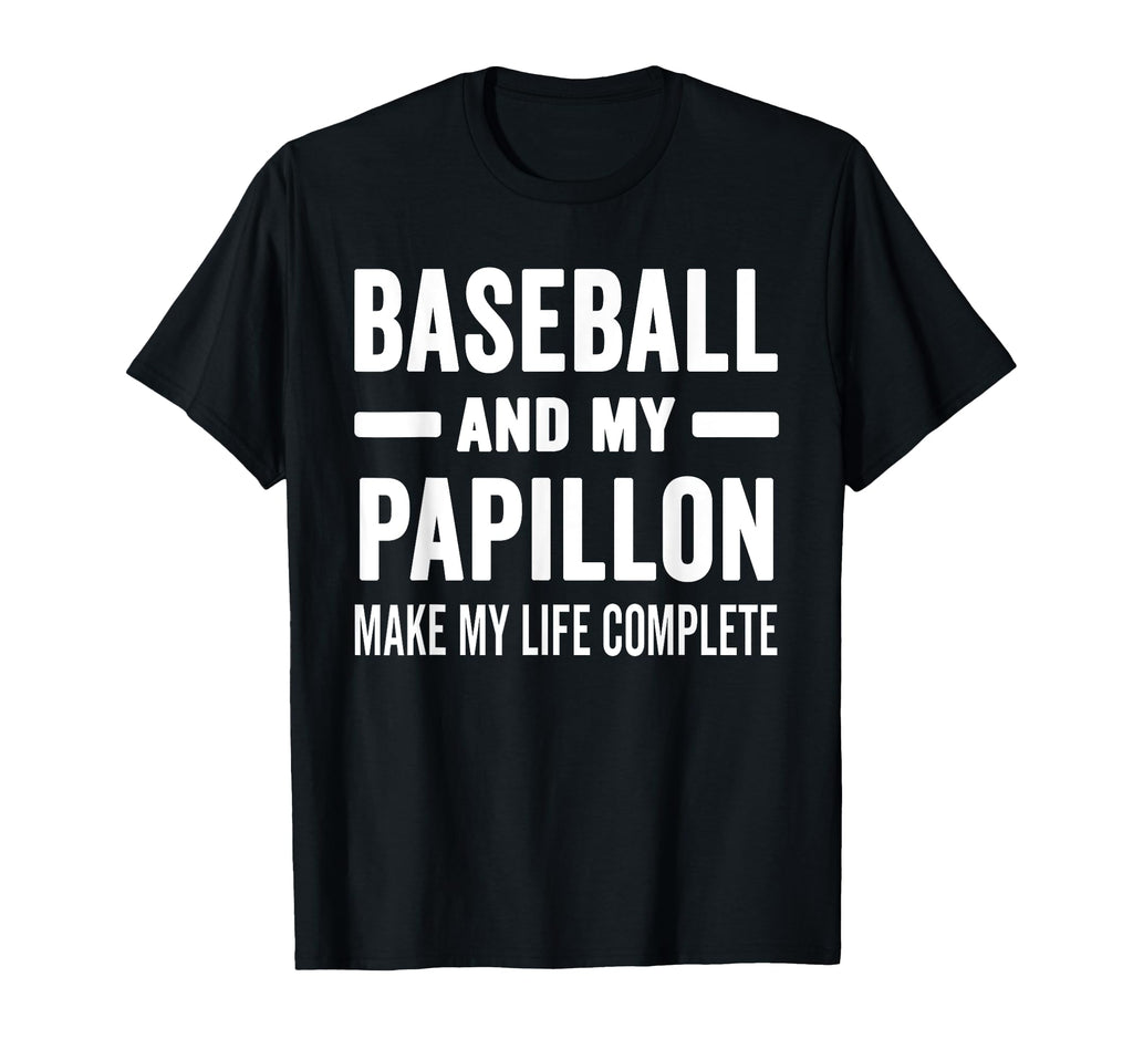 Baseball And My Papillon Mama Dog T-Shirt - Trendy Graphic for Adults - T-Shirt, Sweatshirt, Hoodie