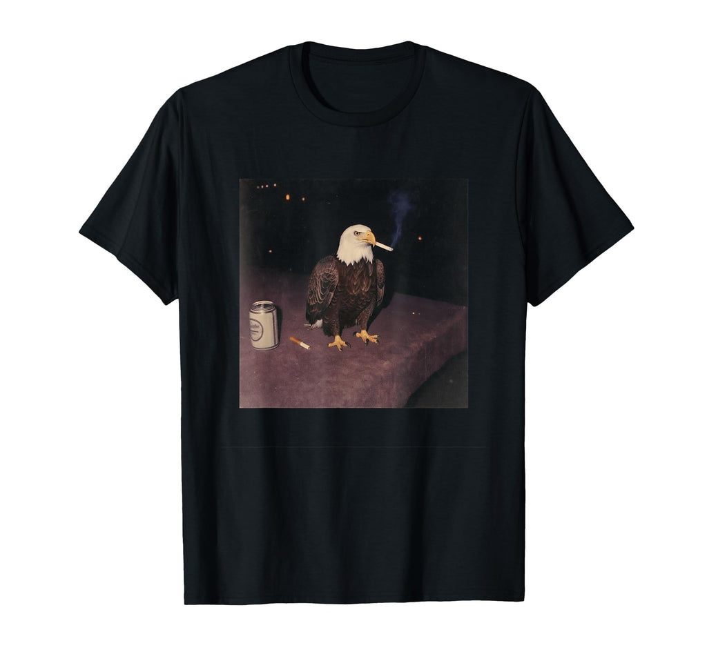 Funny Smoking Bald Eagle Cigarette Beer T-Shirt - Custom Art Print Unisex - T-Shirt, Sweatshirt, Hoodie
