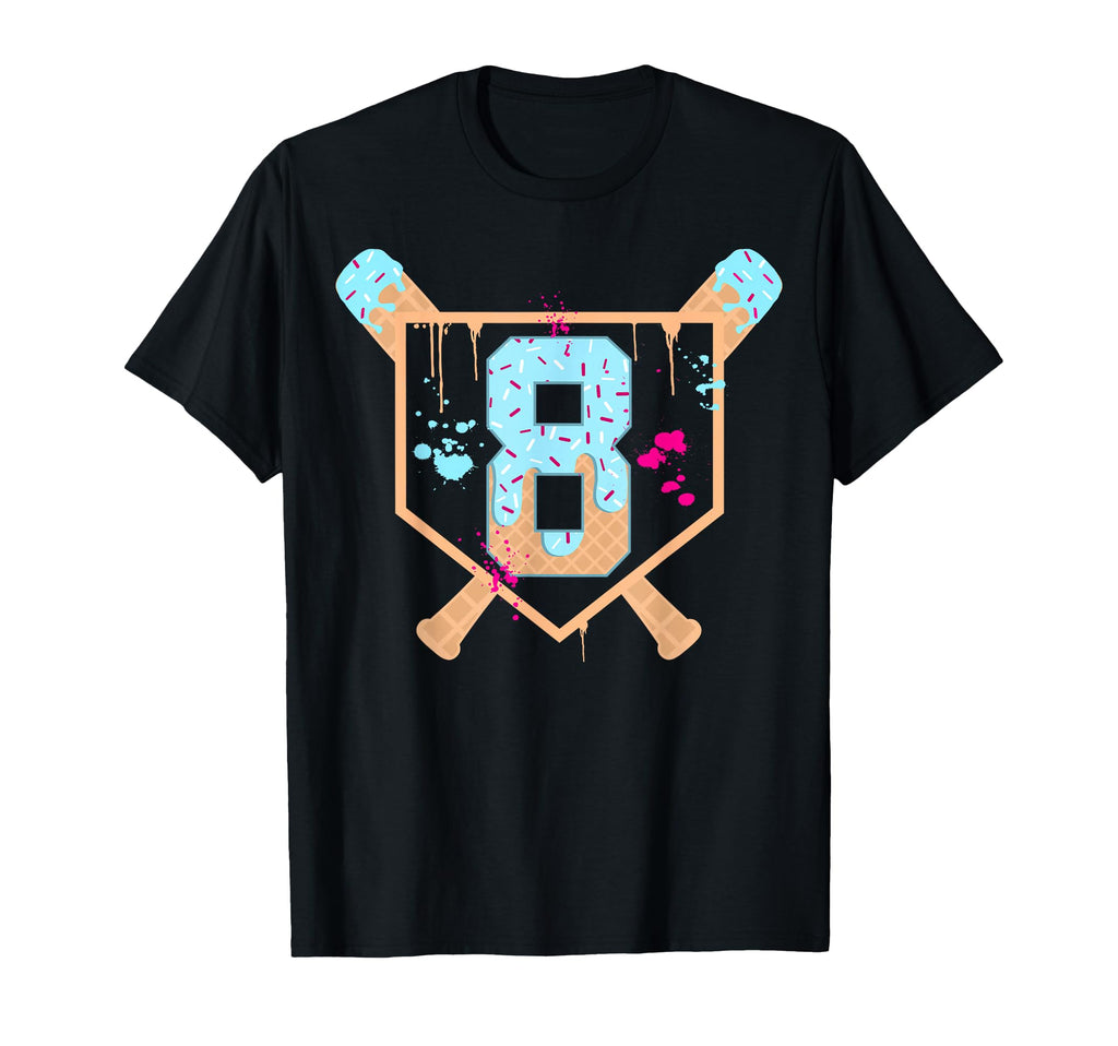 Baseball 8 Year Old Ice Cream Drip 8Th T-Shirt - Streetwear Style Unisex - T-Shirt, Sweatshirt, Hoodie