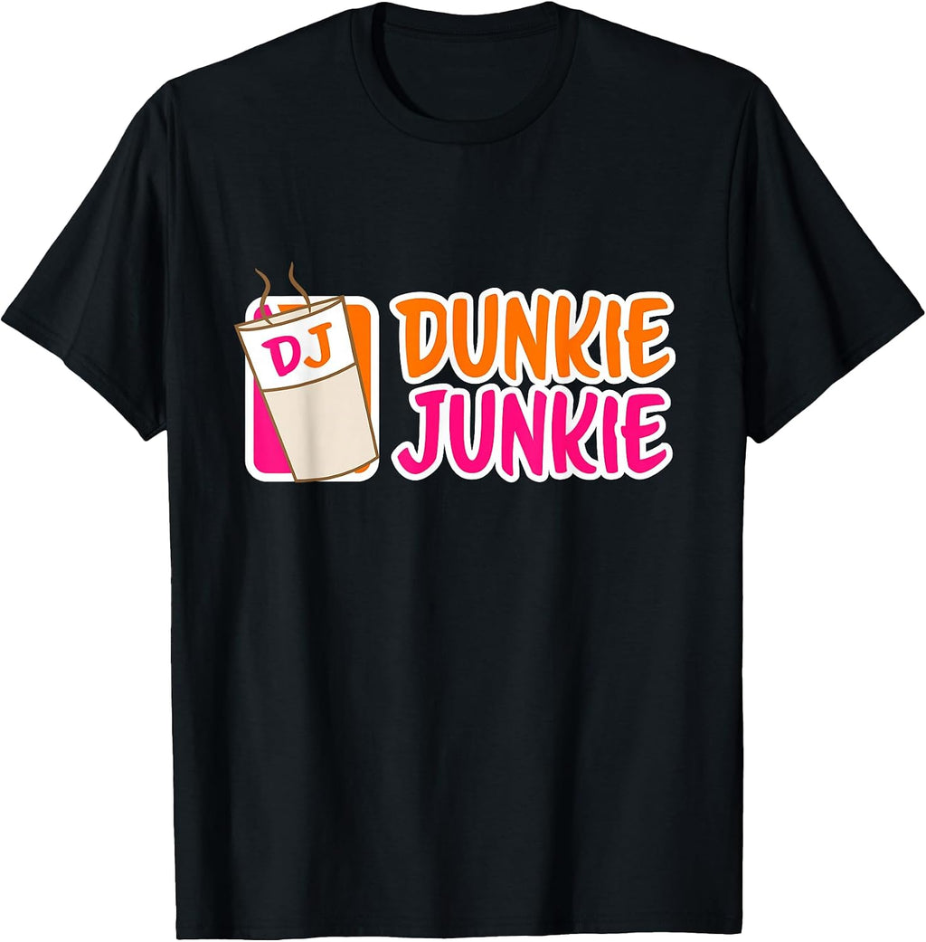 Dunkie Junkie Love Funny Coffee Sayings Novelty - Adult & Kids T-Shirts, Sweatshirts & Hoodies apparel design preview 1