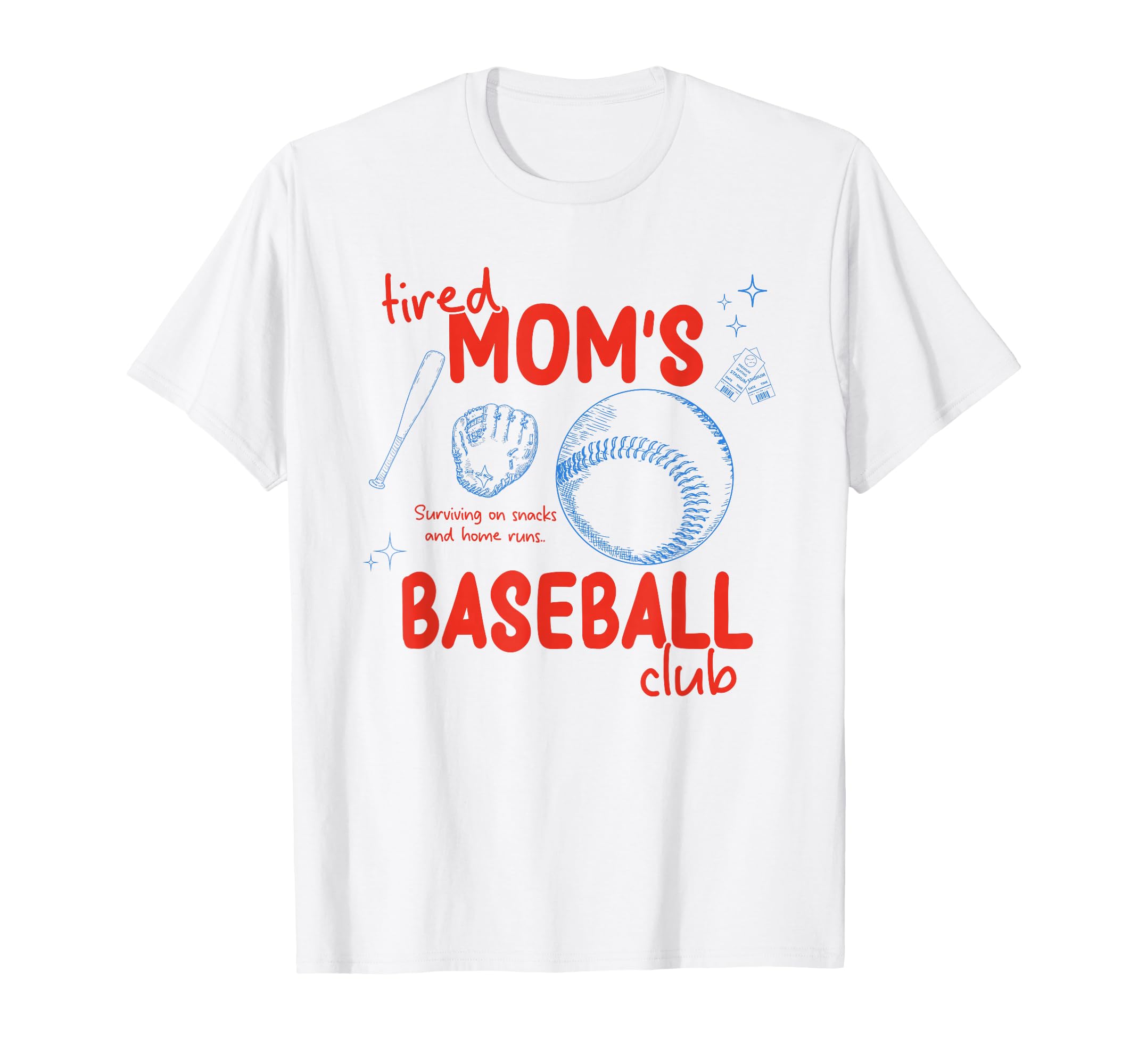 Funny Tired Baseball Mom Club T-Shirt - Casual Everyday Wear Men Women - T-Shirt, Sweatshirt, Hoodie