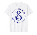 Initial S Monogram Boho Name Letter S T-Shirt - Minimalist Print for Adults - T-Shirt, Sweatshirt, Hoodie