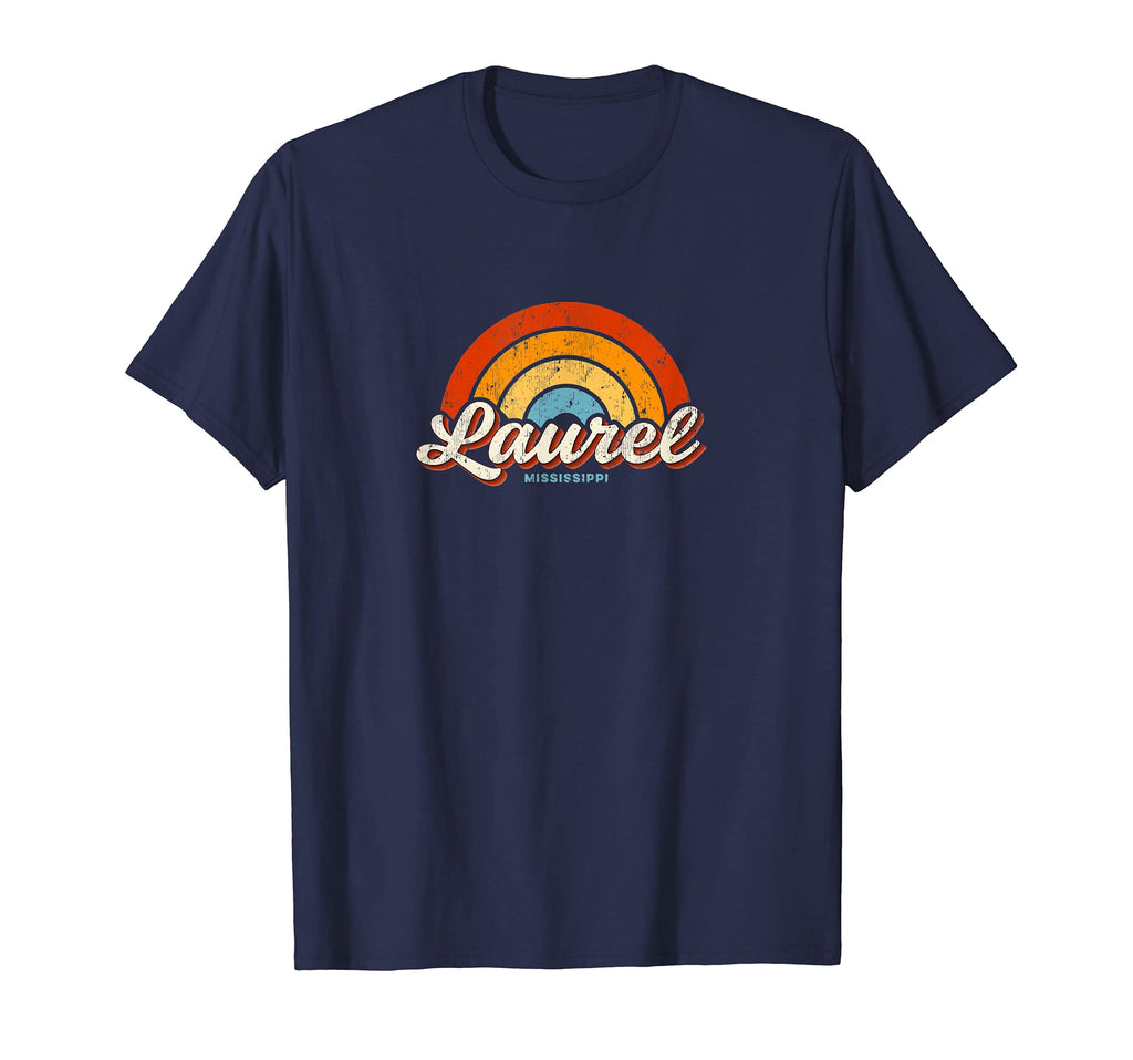 Laurel Mississippi Ms Rainbow 70S T-Shirt - Minimalist Print for Adults - T-Shirt, Sweatshirt, Hoodie