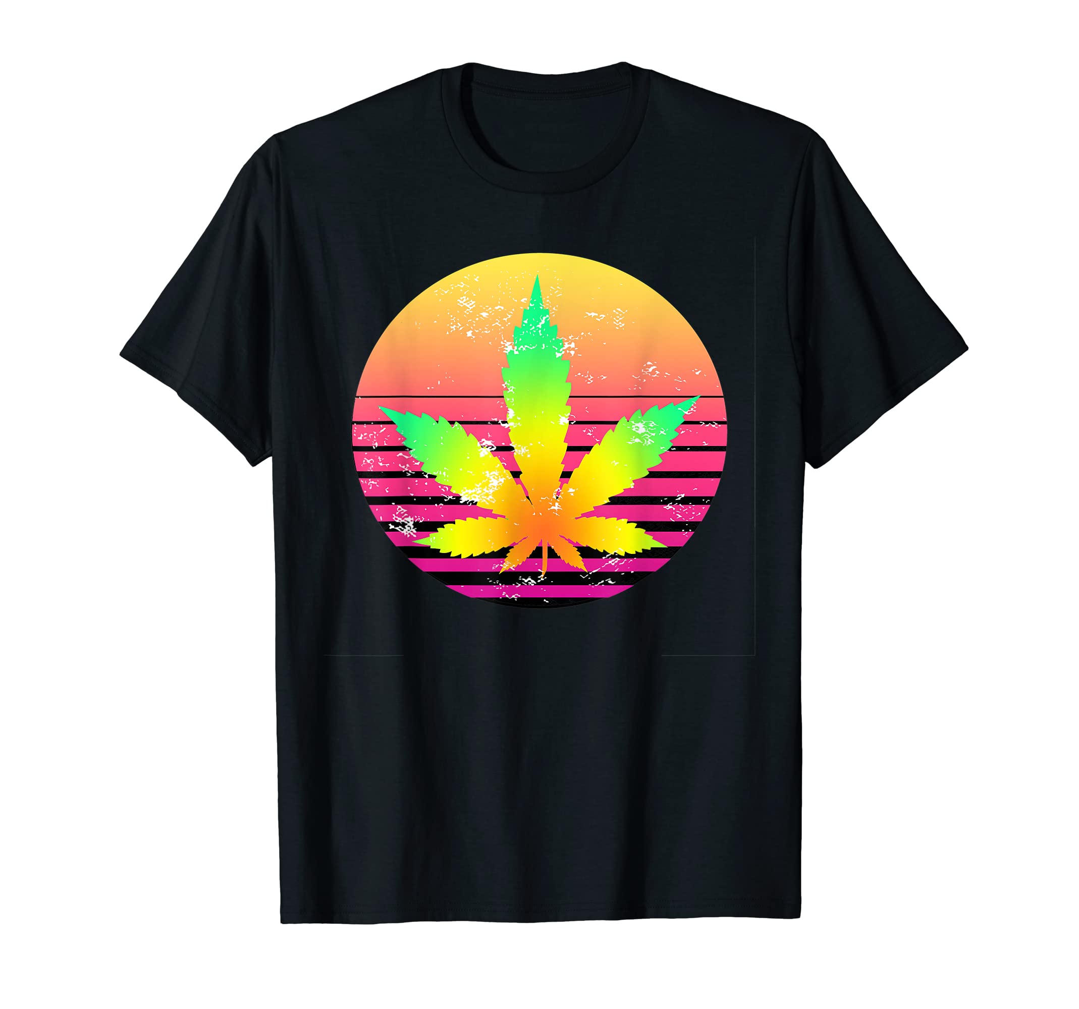 Cannabis Leaf Distressed Hemp T-Shirt - Custom Art Print Men Women - T-Shirt, Sweatshirt, Hoodie