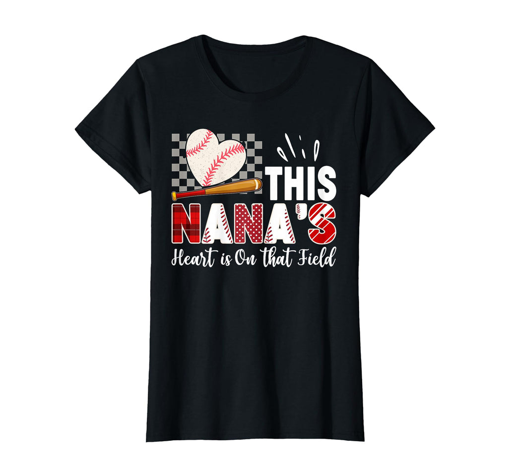 Nanas Heart Is Field Baseball Fan T-Shirt - Trendy Graphic for Adults - T-Shirt, Sweatshirt, Hoodie