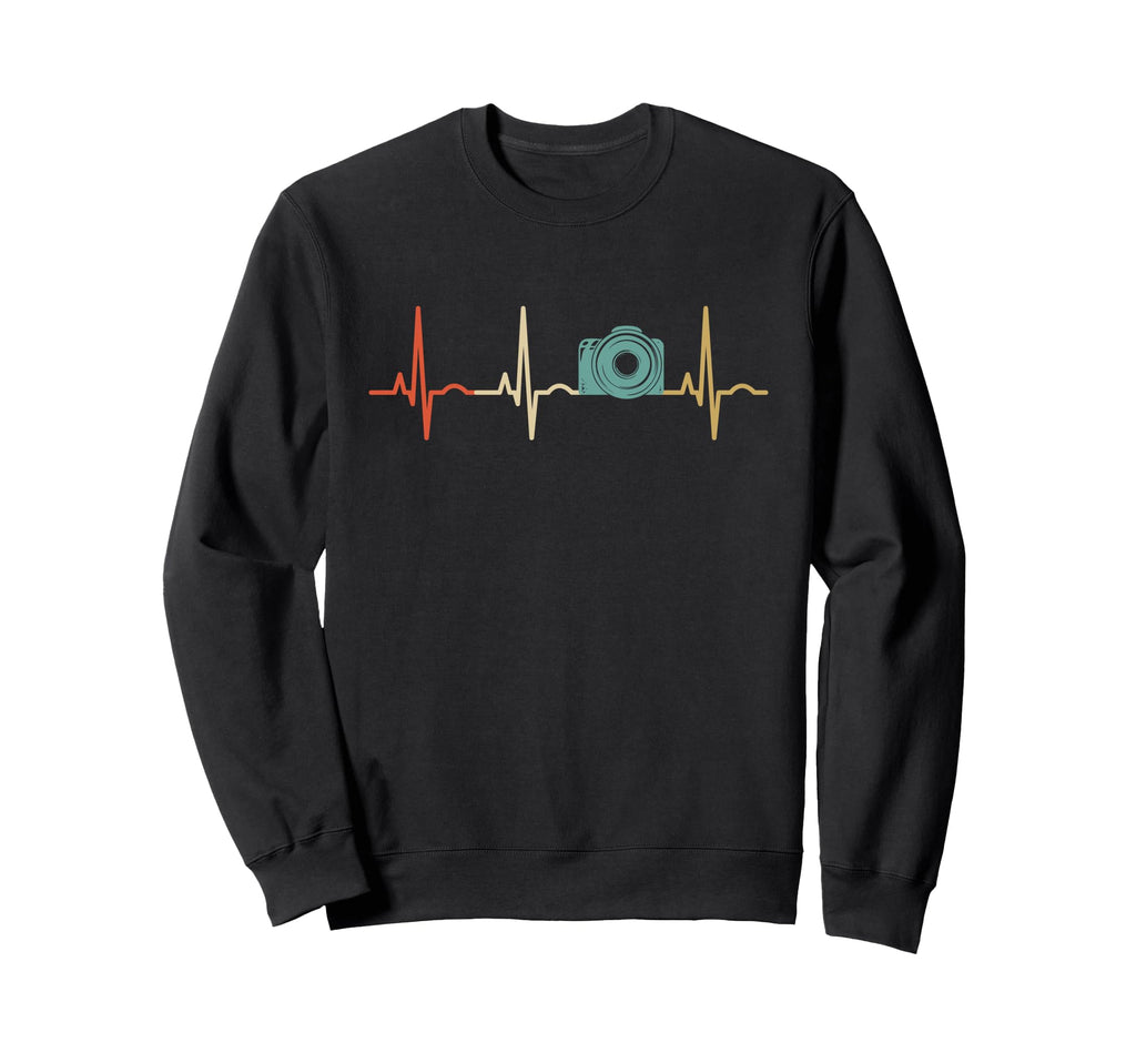 Heartbeat Photography Camera Sweatshirt - Novelty Apparel Men Women - T-Shirt, Sweatshirt, Hoodie
