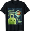 Funny Glerp Glorp Alien Cat Meme, Vintage - Adult & Kids T-Shirts, Sweatshirts & Hoodies apparel design preview 1