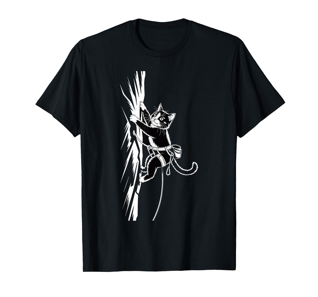 Funny Rock Climbing Cat Lover T-Shirt - Casual Everyday Wear Men Women - T-Shirt, Sweatshirt, Hoodie