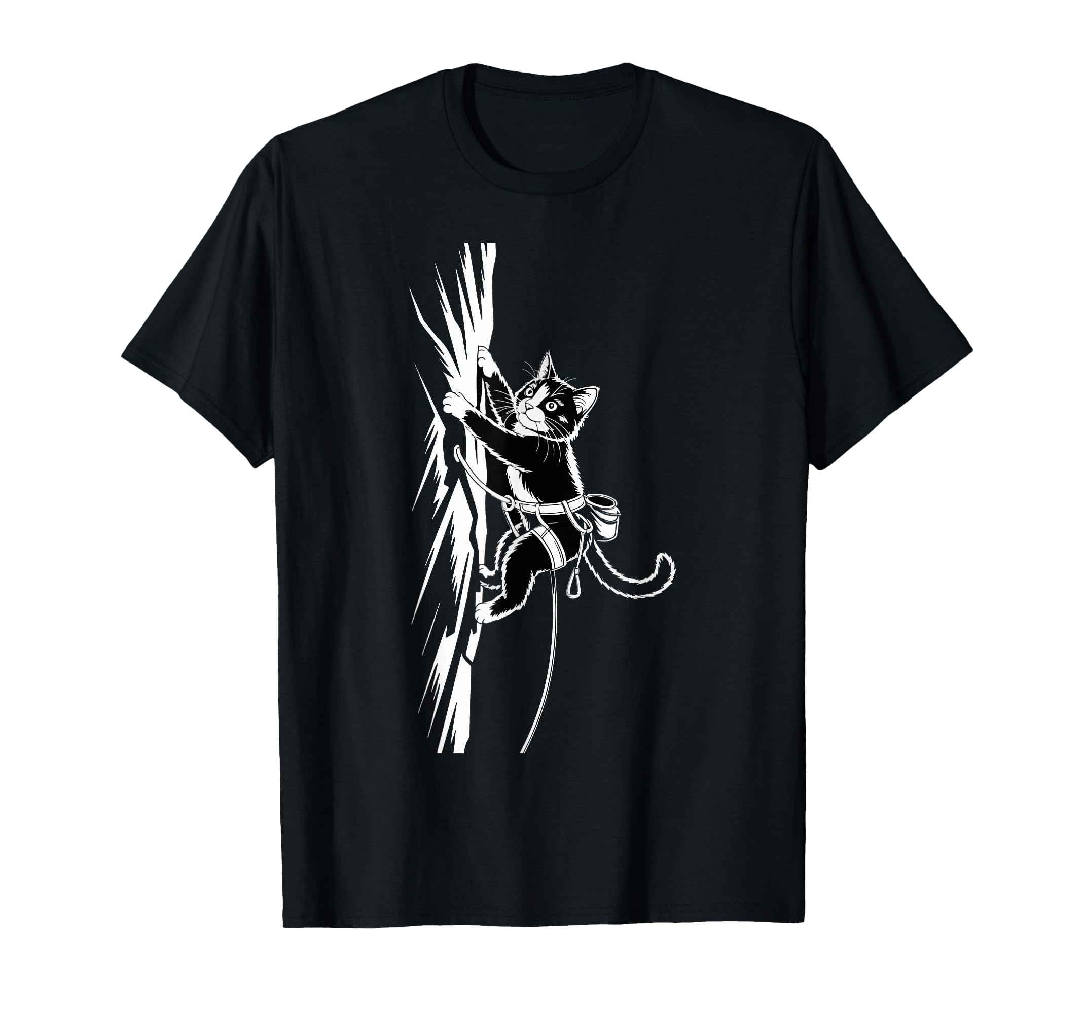 Funny Rock Climbing Cat Lover T-Shirt - Casual Everyday Wear Men Women - T-Shirt, Sweatshirt, Hoodie