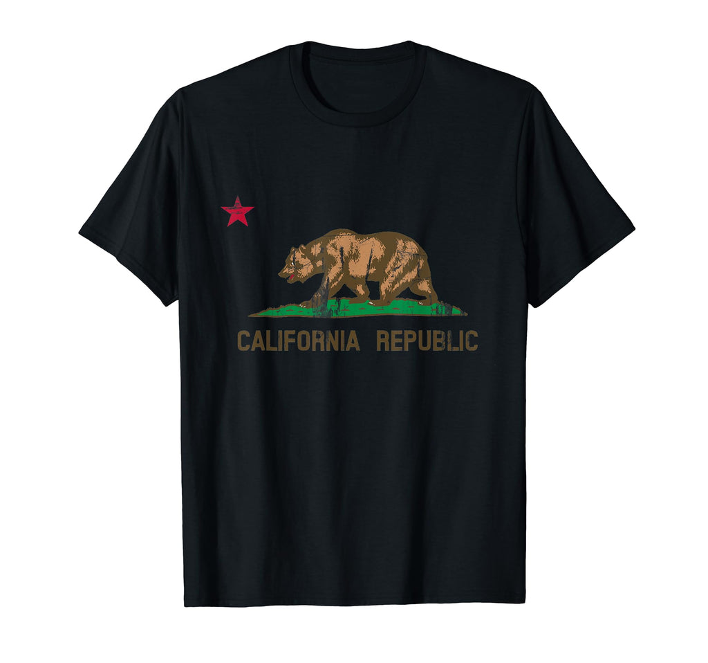 California State Flag Distressed T-Shirt - Graphic Print Men Women - T-Shirt, Sweatshirt, Hoodie