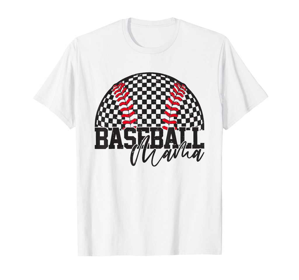 Checkered Baseball Mama Game Day T-Shirt - Casual Everyday Wear Unisex - T-Shirt, Sweatshirt, Hoodie
