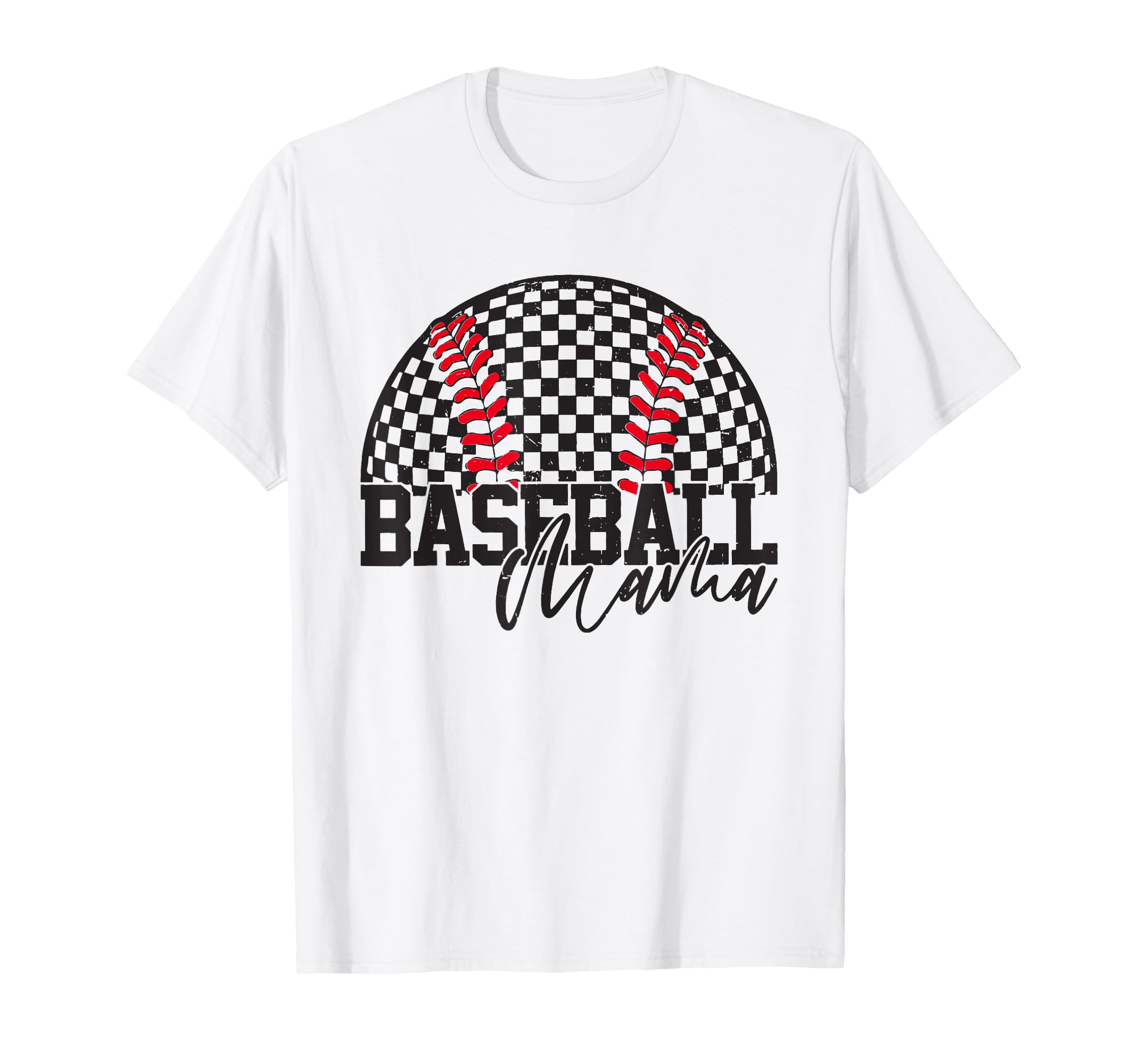 Checkered Baseball Mama Game Day T-Shirt - Casual Everyday Wear Unisex - T-Shirt, Sweatshirt, Hoodie