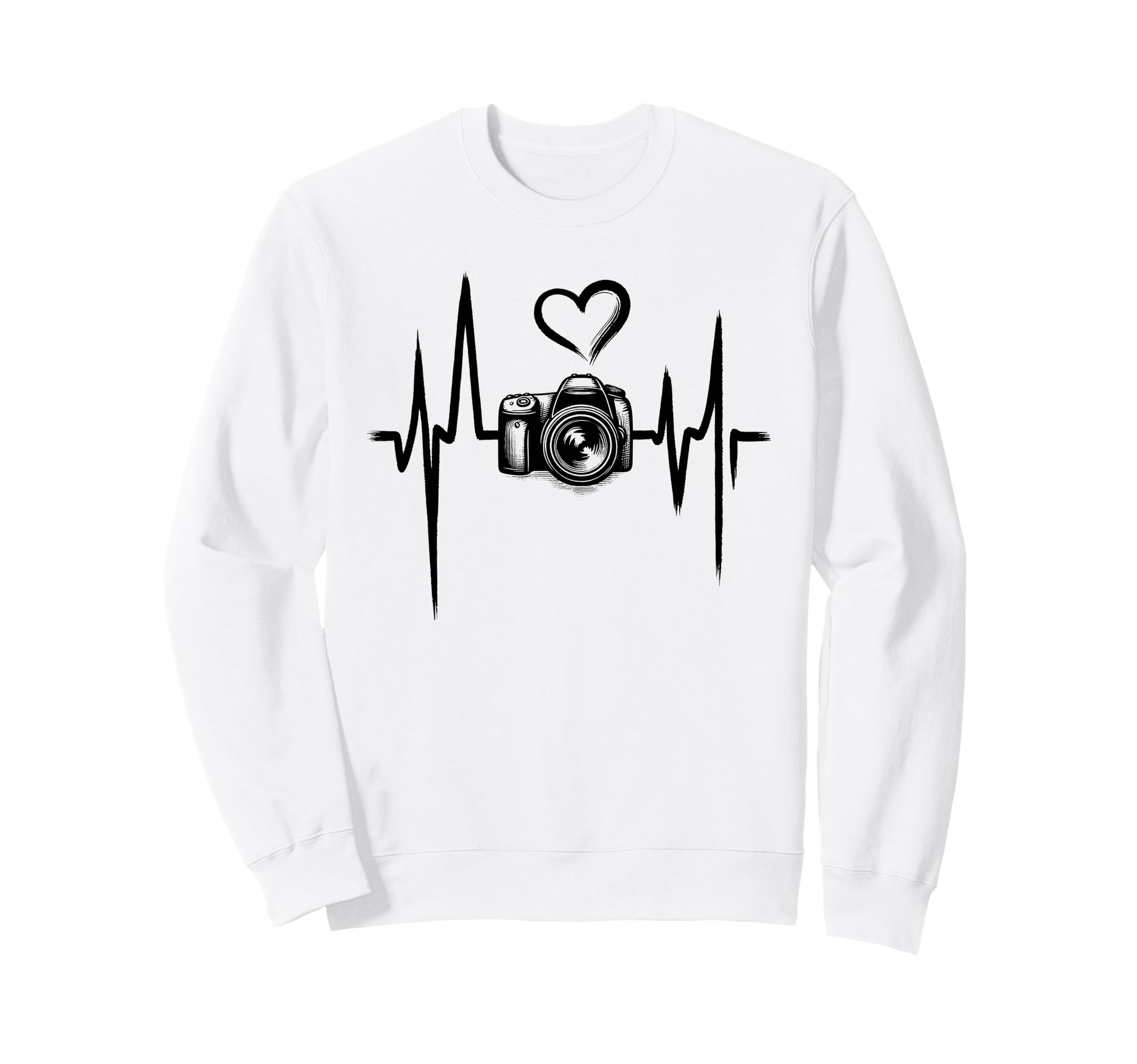 Camera Heartbeat Photography Lover Sweatshirt - Streetwear Style Men Women - T-Shirt, Sweatshirt, Hoodie