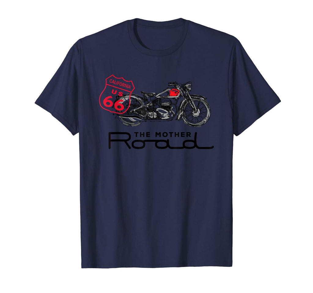 Route 66 Mother Road Motorcycle T-Shirt - Fun Novelty Design for Adults - T-Shirt, Sweatshirt, Hoodie