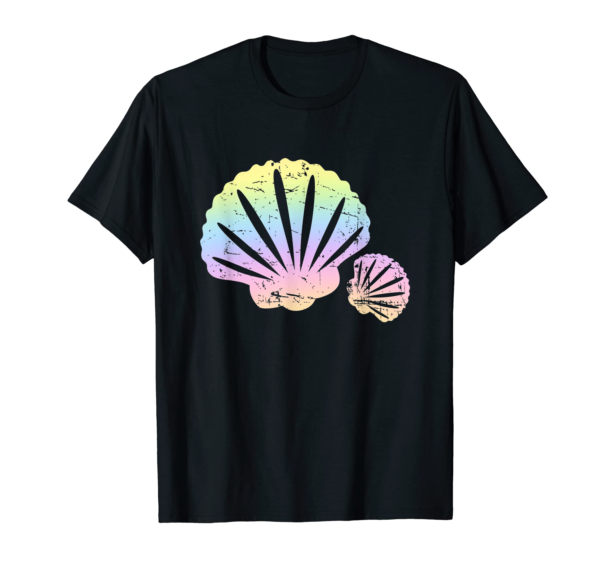Pastel Rainbow Seashell Silhouette T-Shirt - Aesthetic Graphic Men Women - T-Shirt, Sweatshirt, Hoodie