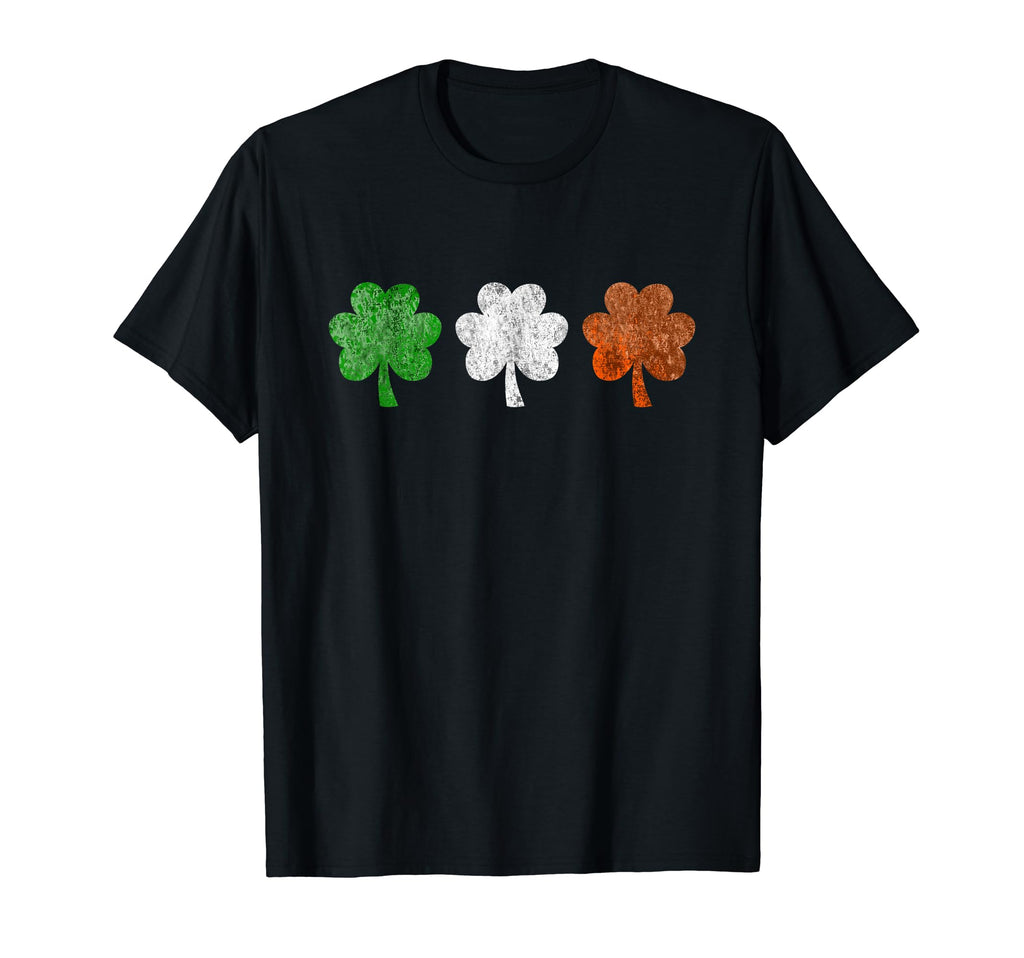 Distressed Clover Shamrock T-Shirt - Minimalist Print Men Women - T-Shirt, Sweatshirt, Hoodie