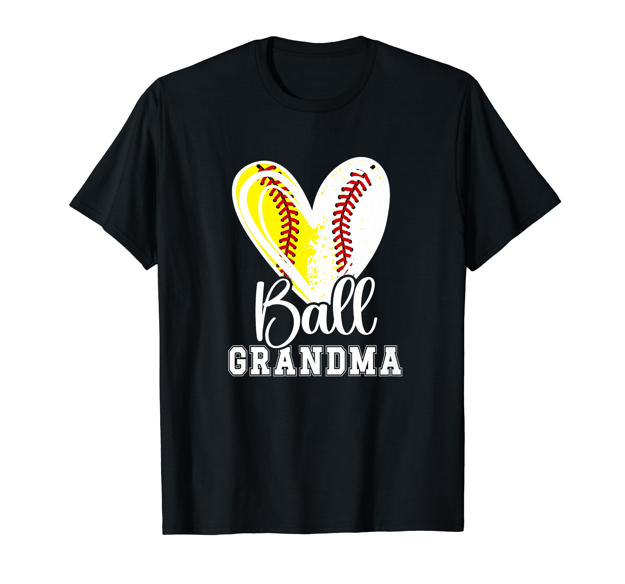 Ball Grandma Heart Baseball Softball T-Shirt - Unique Graphic Men Women - T-Shirt, Sweatshirt, Hoodie