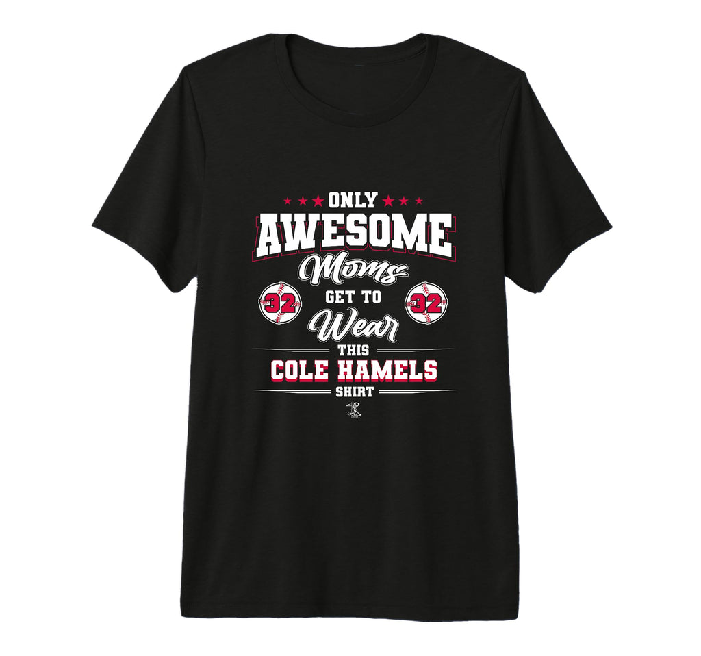 Cole Hamels Awesome Moms Tri Blend T-Shirt - Aesthetic Graphic for Adults - T-Shirt, Sweatshirt, Hoodie